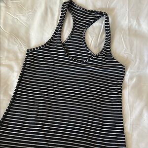 lululemon athletica Black and White Striped Tank Top